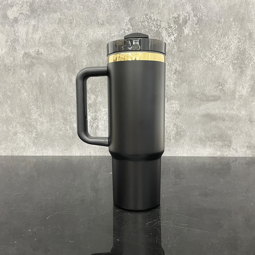 20 Pack YIPAI USA Warehouse Black White 30oz Mirror Gold Underneath Quencher Tumbler for Laser Engraving