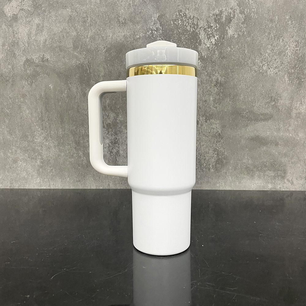 20 Pack YIPAI USA Warehouse Black White 30oz Mirror Gold Underneath Quencher Tumbler for Laser Engraving