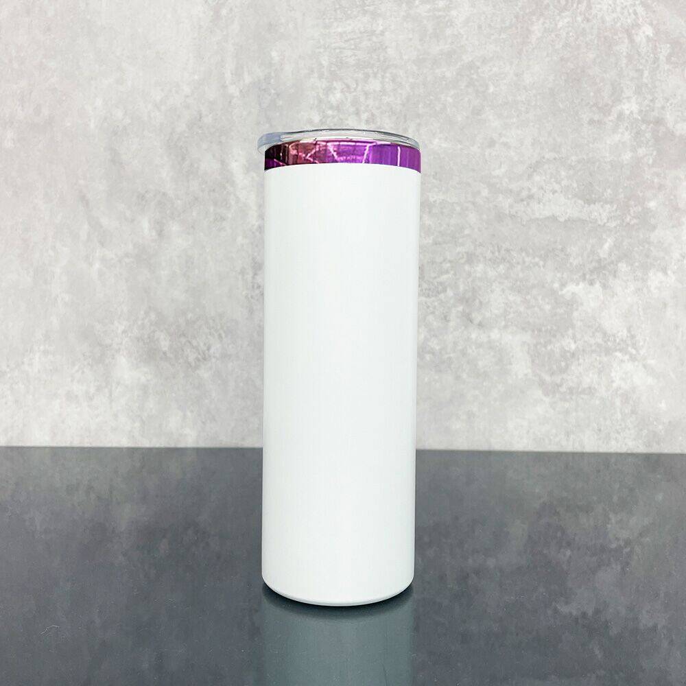 25 Pack YIPAI China Warehouse 20oz Mirror Purple Plate Powder Coat Straight Skinny Tumblers 25pcs for Laser Engraving