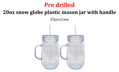 20oz blank snow globe mason jar (25pc)