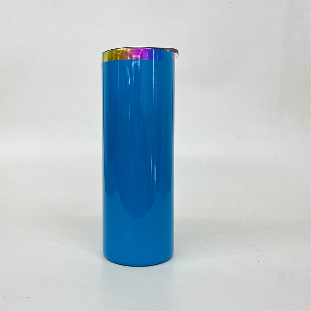25 Pack YIPAI USA Warehouse 20oz Neon Colored Rainbow Underneath Sublimation Skinny Straight Tumbler for Laser Engraving and Sublimation