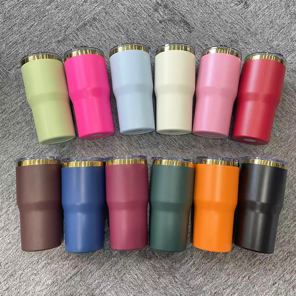 24 Pack YIPAI China Warehouse Mirror Gold Plated 20oz Coffee Travel Mug with Leak Proof Slide Lids for Laser Engraving
