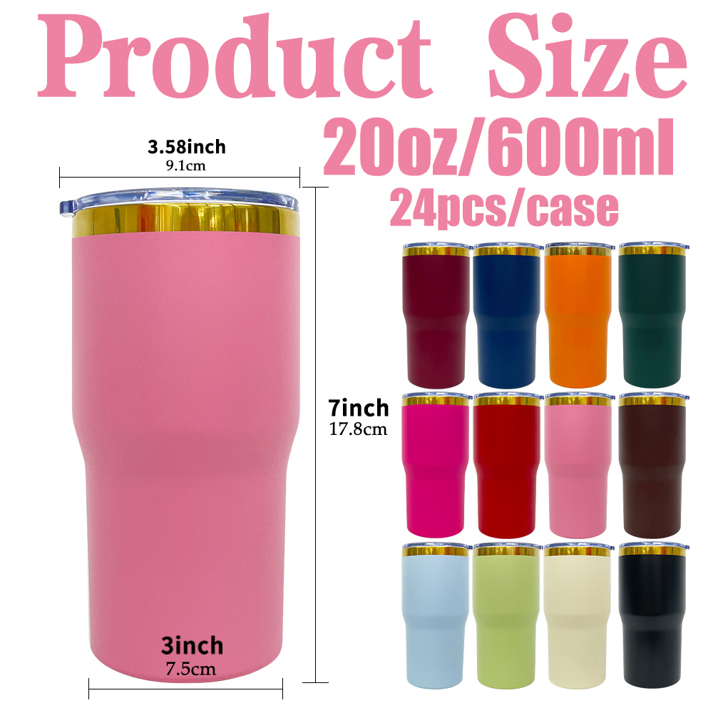 24 Pack YIPAI China Warehouse Mirror Gold Plated 20oz Coffee Travel Mug with Leak Proof Slide Lids for Laser Engraving
