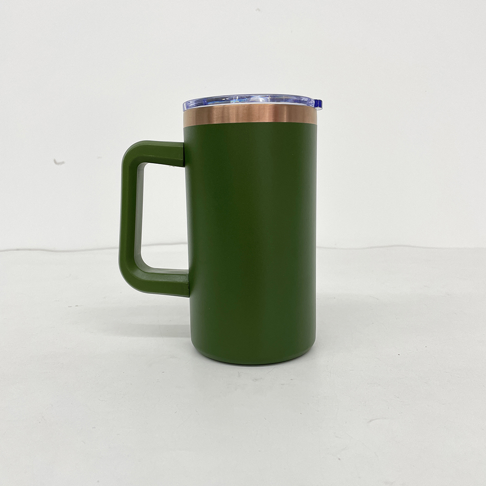 20 Pack YIPAI USA Warehouse Copper Underneath Powder Coated 20oz Coffee Mugs with Removable Plastic Handle for Laser Engraving