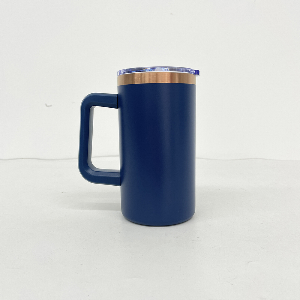 20 Pack YIPAI USA Warehouse Copper Underneath Powder Coated 20oz Coffee Mugs with Removable Plastic Handle for Laser Engraving