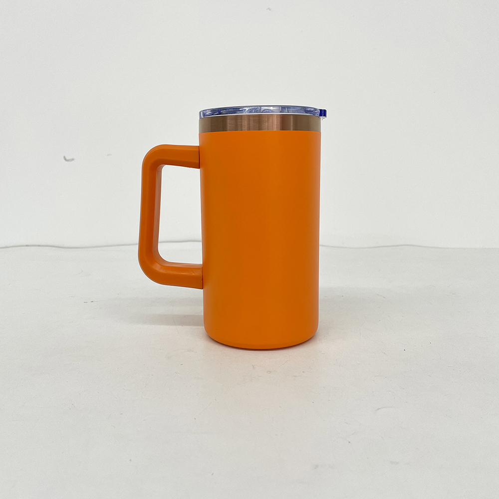 20 Pack YIPAI USA Warehouse Copper Underneath Powder Coated 20oz Coffee Mugs with Removable Plastic Handle for Laser Engraving