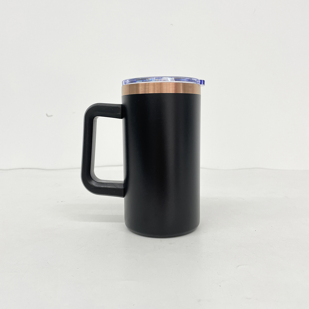 20 Pack YIPAI USA Warehouse Copper Underneath Powder Coated 20oz Coffee Mugs with Removable Plastic Handle for Laser Engraving