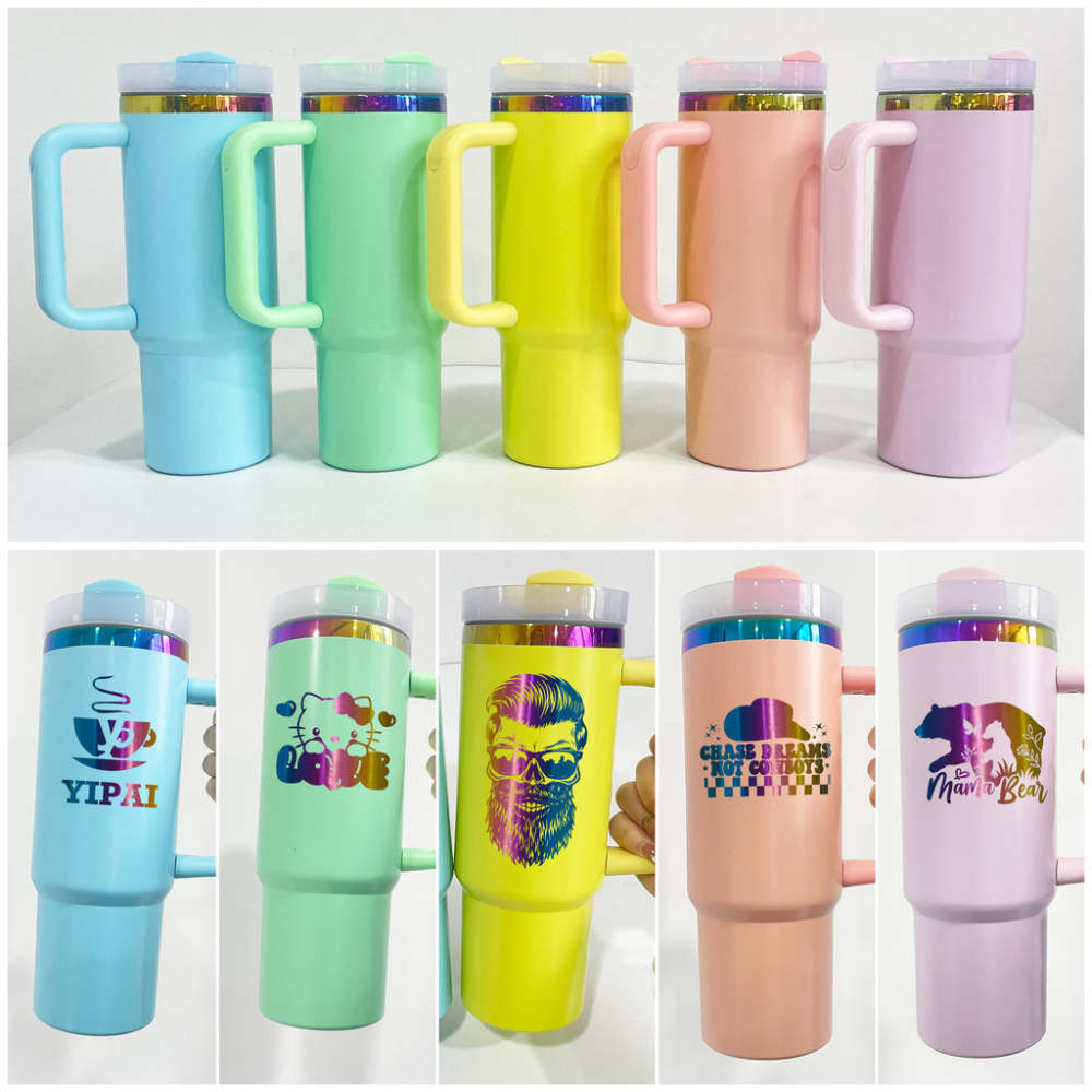 20 Pack YIPAI USA Warehouse H2.0 30oz Macaron Rainbow Plated 30oz Quencher Tumblers for Laser Engraving