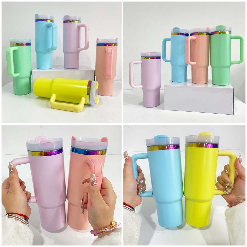 20 Pack YIPAI USA Warehouse H2.0 30oz Macaron Rainbow Plated 30oz Quencher Tumblers for Laser Engraving