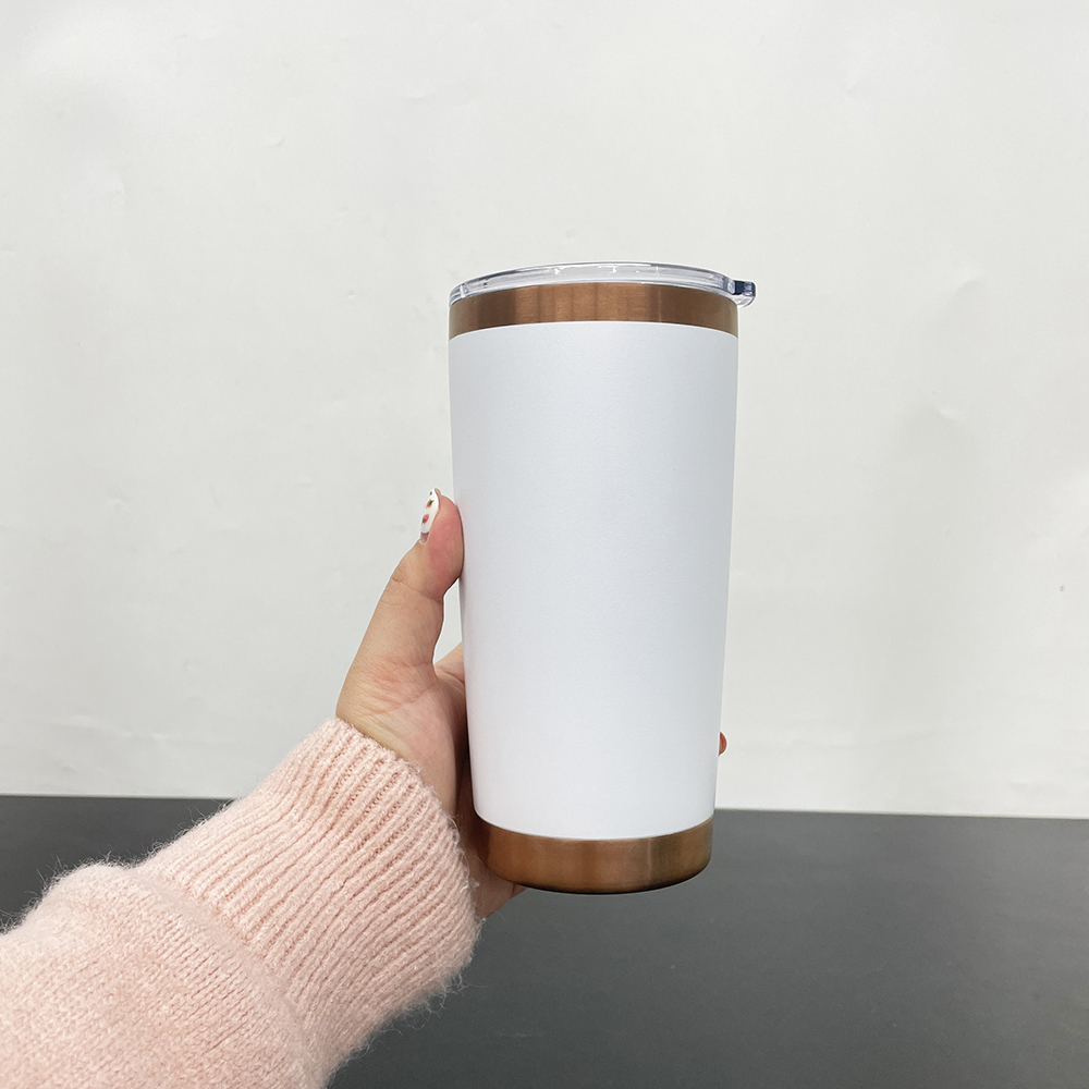 25 Pack China Warehouse 20oz Yeti Style powder coated copper underneath coffee car tumblers with Magnetic lids for laser engraving