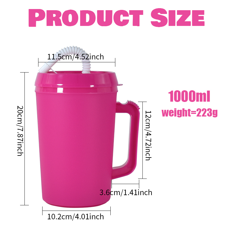 24 Pack YIPAI China Warehouse Double Wall Hip Sips Mega Mugs 34oz Glitter Plastic Water Bottle for UV DTF Wraps