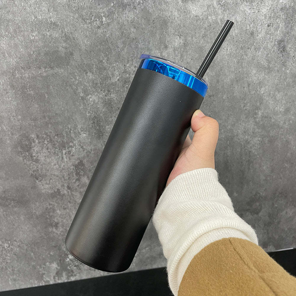 25 Pack YIPAI USA Warehouse 20oz Mirror Blue underneath Powder Coated Stainless Steel Straight Skinny Tumblers for Laser Engraving