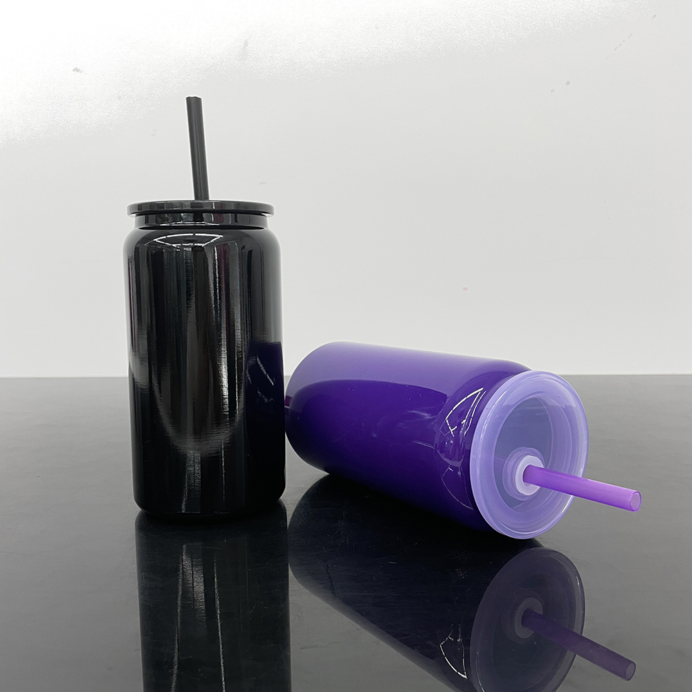 25 Pack YIPAI China Warehouse Blank Sublimation Halloween Purple and Black 16oz Stainless Steel Can for UV DTF Wraps