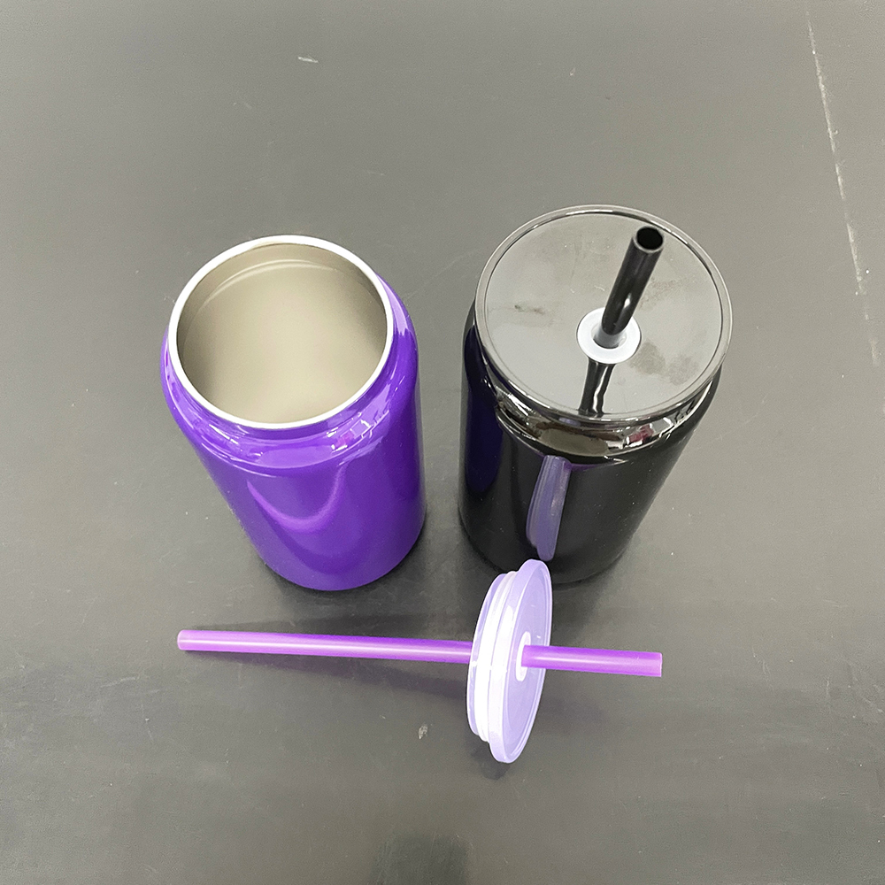 25 Pack YIPAI China Warehouse Blank Sublimation Halloween Purple and Black 16oz Stainless Steel Can for UV DTF Wraps