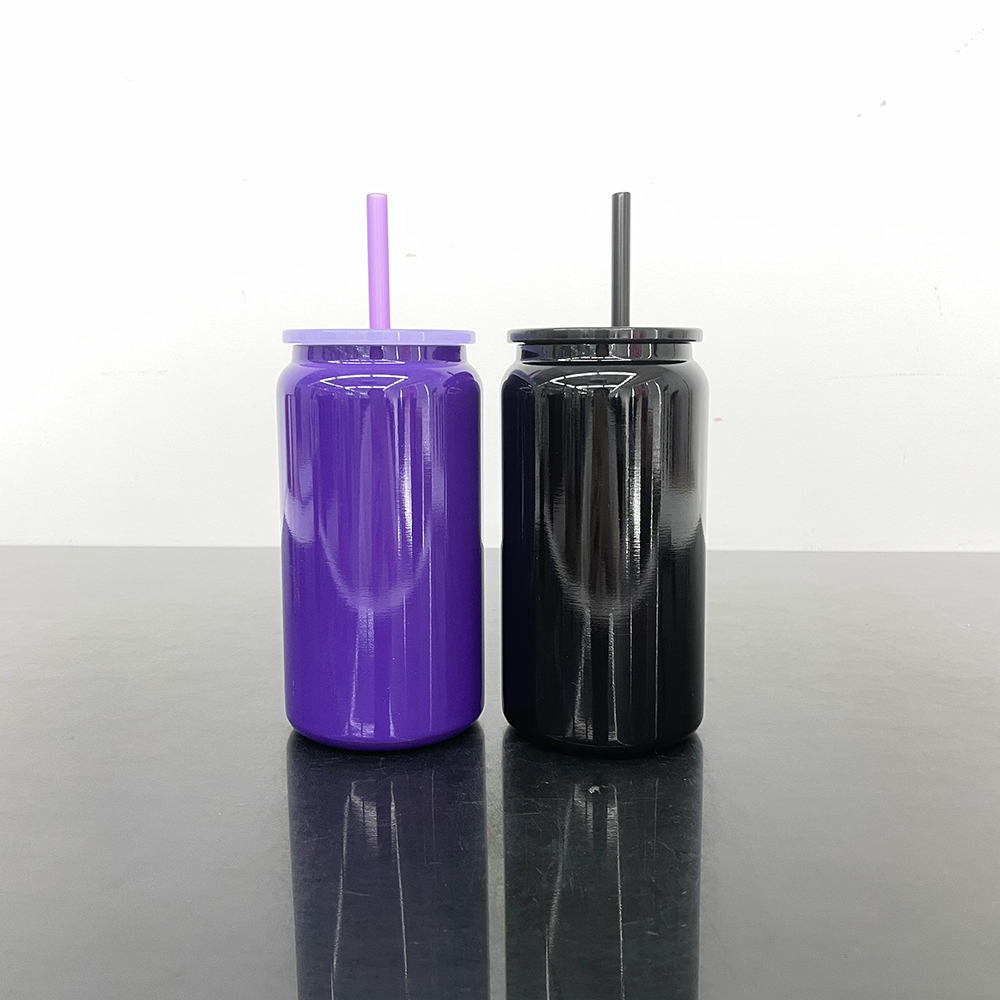 25 Pack YIPAI China Warehouse Blank Sublimation Halloween Purple and Black 16oz Stainless Steel Can for UV DTF Wraps