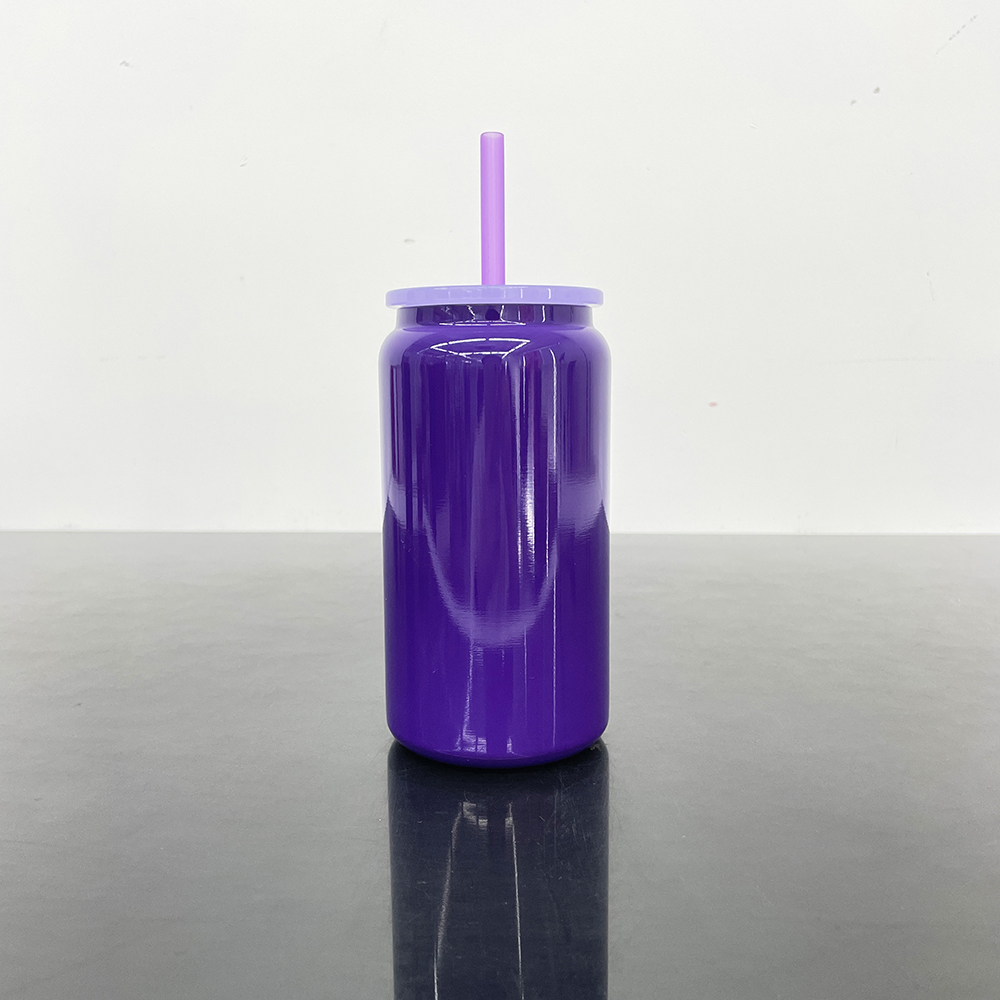 25 Pack YIPAI China Warehouse Blank Sublimation Halloween Purple and Black 16oz Stainless Steel Can for UV DTF Wraps