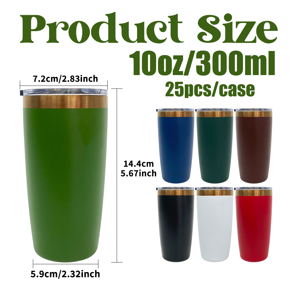 20 Pack YIPAI China Warehouse Mini Size Copper Underneath 10oz Coffee Mugs with Magnetic Lids for Laser Engraving