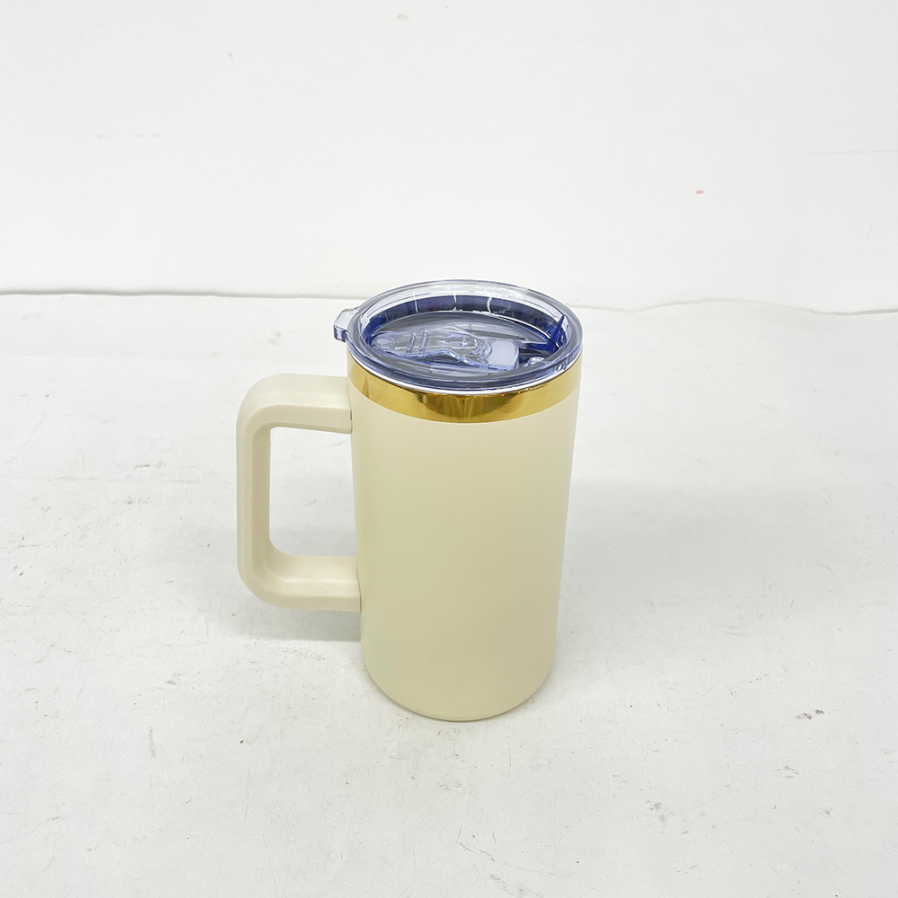 20 Pack YIPAI China Warehouse Christmas Mirror Gold Plating Powder Coated 20oz Coffee Mugs with Removable Plastic Handle for Laser Engraving