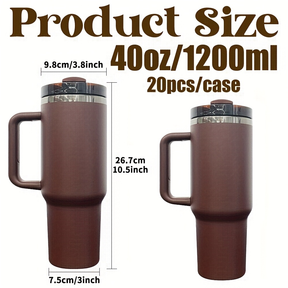 20 Pack YIPAI USA Warehouse 40oz Black Plated Chocolate Color Tumblers for Laser Engraving