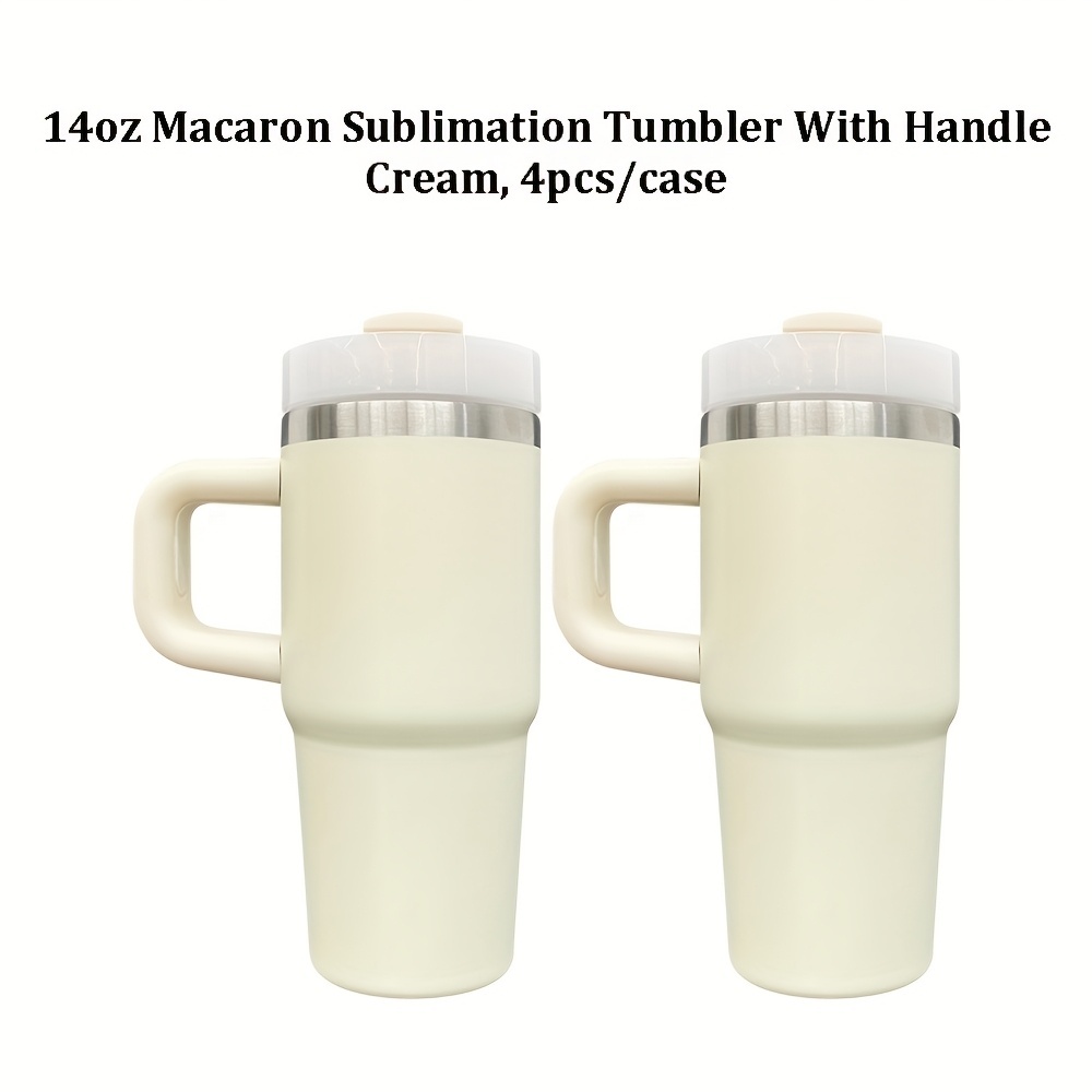 4pcs/12pcs YIPAI USA Warehouse 14oz Kids Baby Macaron Color Tumblers with Handle for Sublimation and UV DTF Wraps