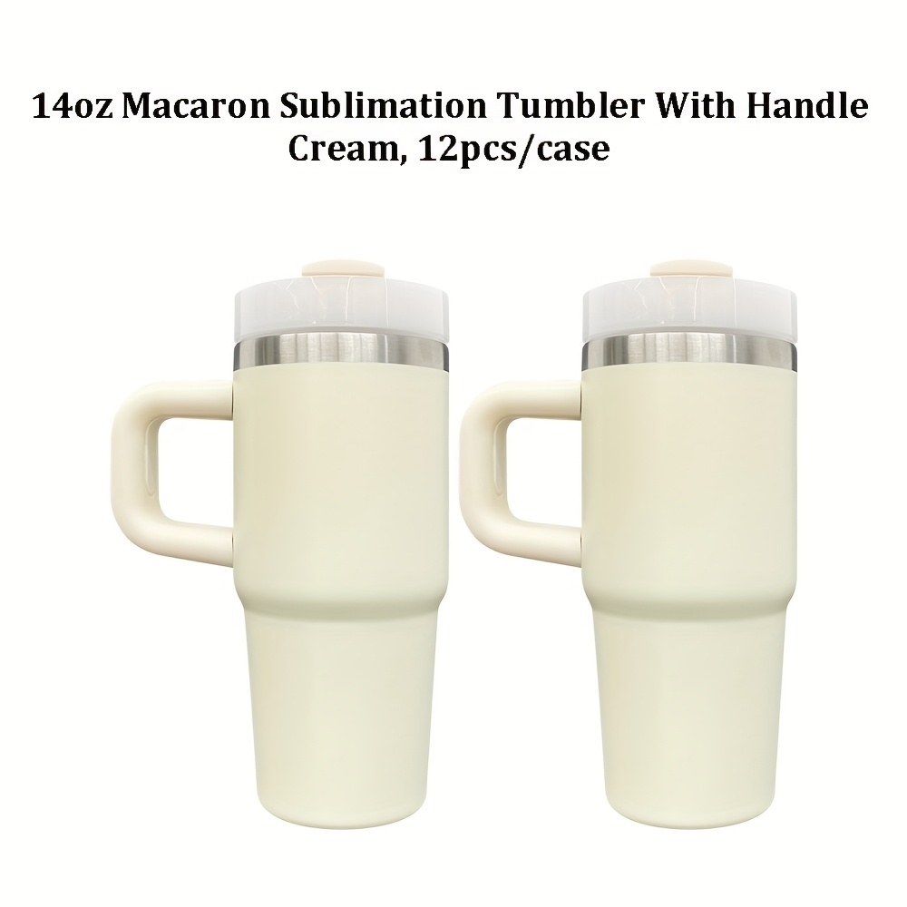 4pcs/12pcs YIPAI USA Warehouse 14oz Kids Baby Macaron Color Tumblers with Handle for Sublimation and UV DTF Wraps