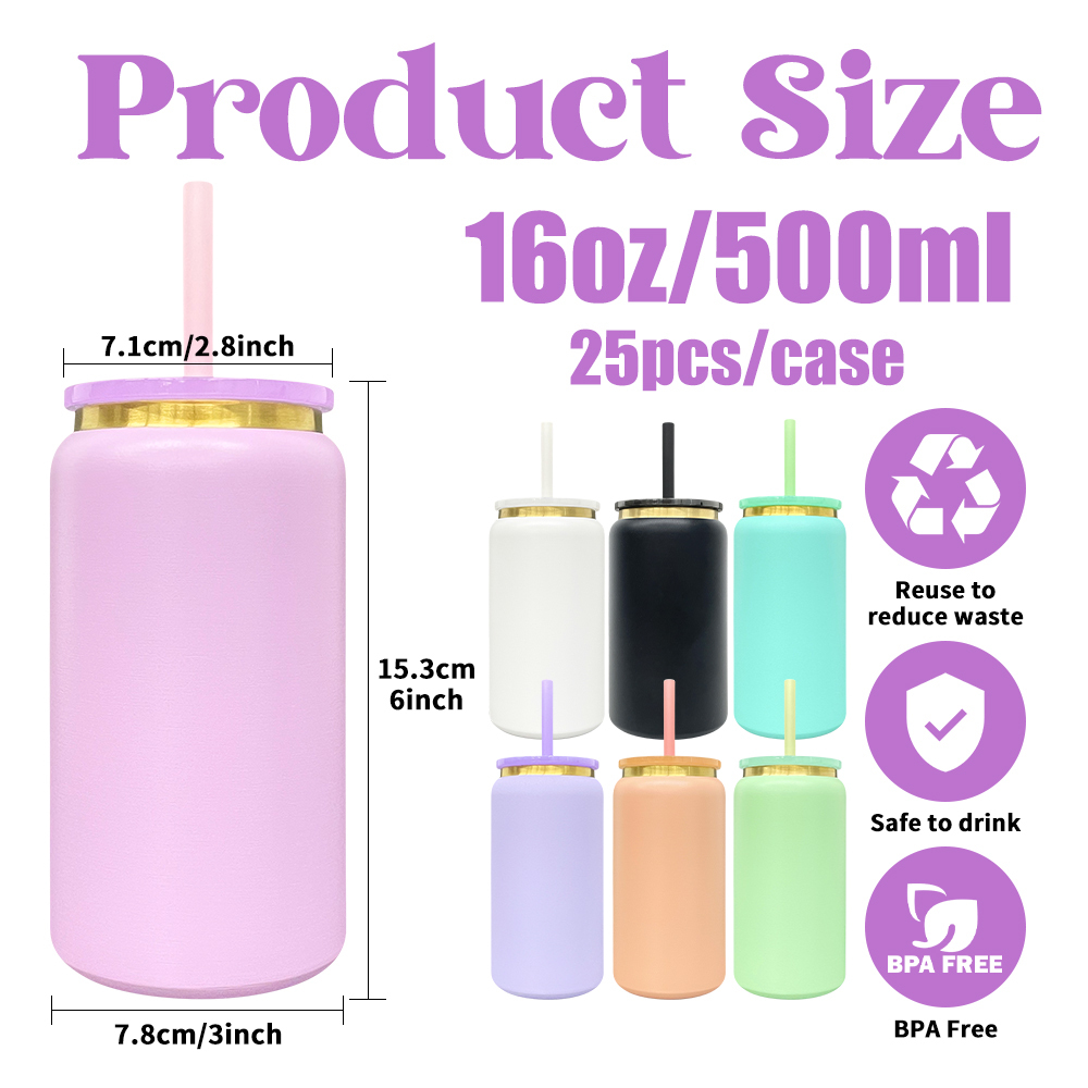 25 Pack YIPAI USA Warehouse 16oz Gold Underneath Vacuum Insulated Stainless Steel Can
