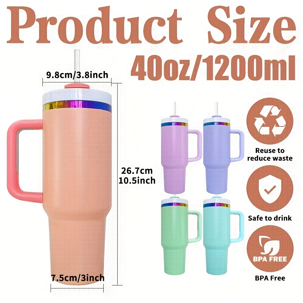 20 Pack YIPAI USA Warehouse H2.0 40oz Macaron Colors Rainbow Plated Quencher Tumbler for Laser Engraving