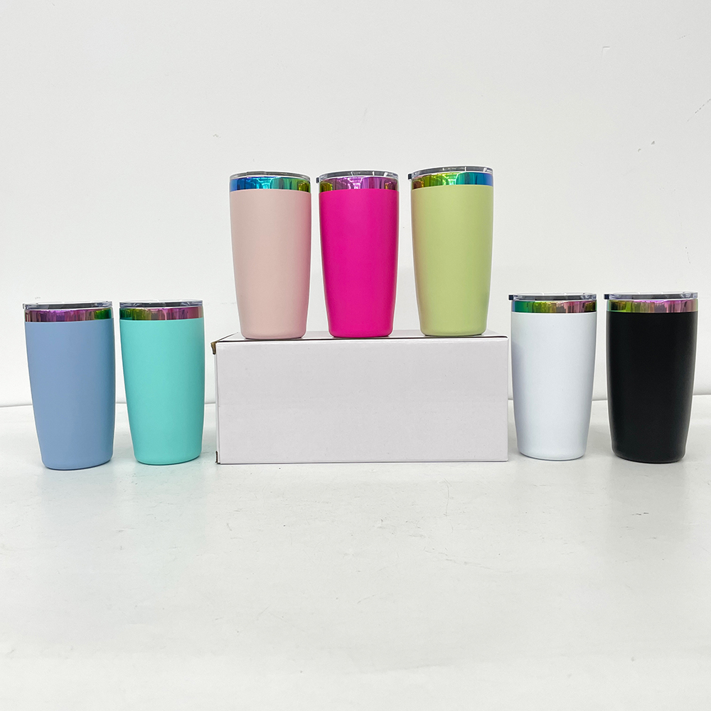 20 Pack YIPAI China Warehouse Mini Size Rainbow Underneath 10oz Coffee Mugs with Magnetic Lids for Laser Engraving