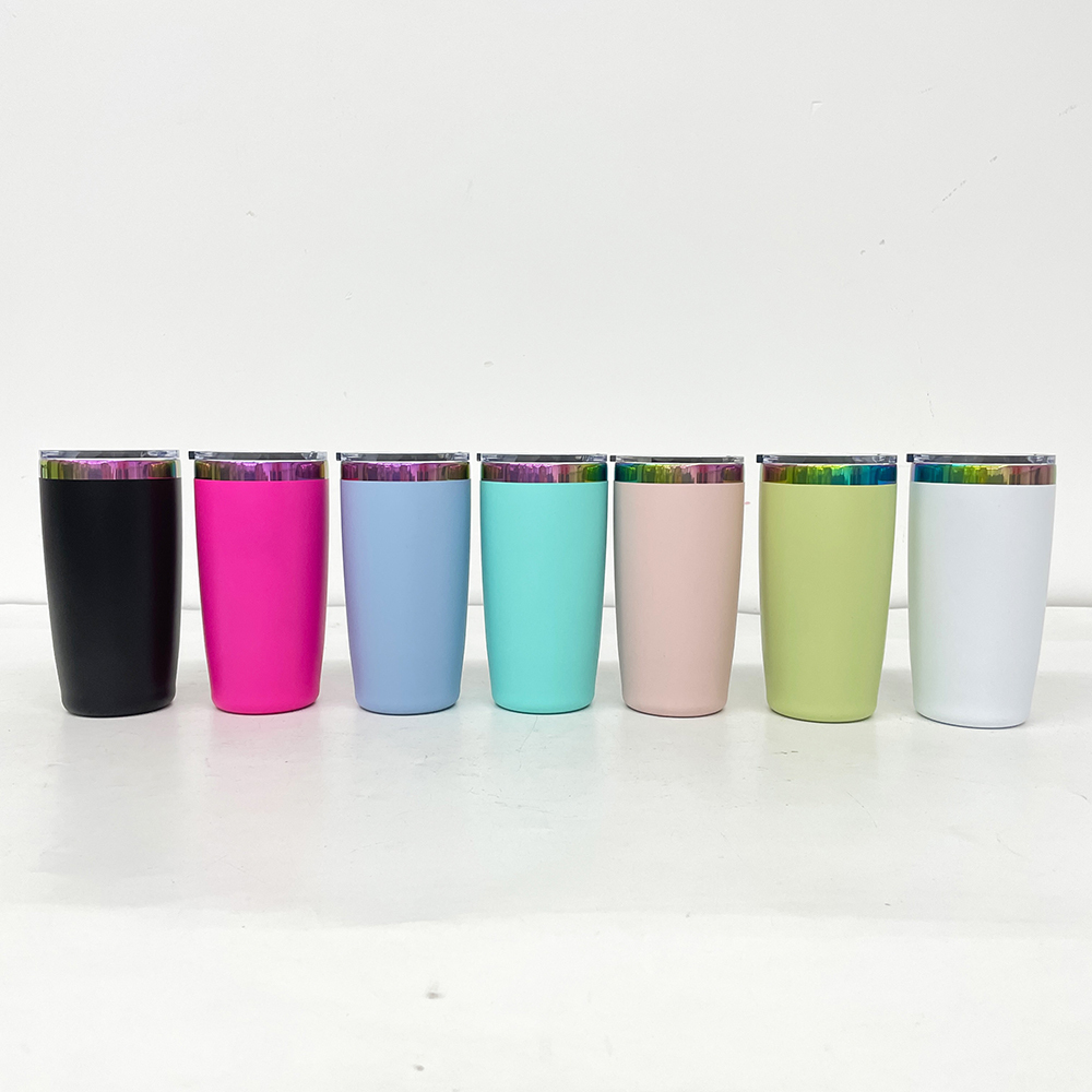 20 Pack YIPAI China Warehouse Mini Size Rainbow Underneath 10oz Coffee Mugs with Magnetic Lids for Laser Engraving