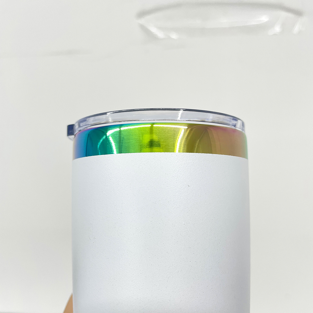 25 Pack YIPAI China Warehouse Mini Size Rainbow Underneath 10oz Coffee Mugs with Magnetic Lids for Laser Engraving