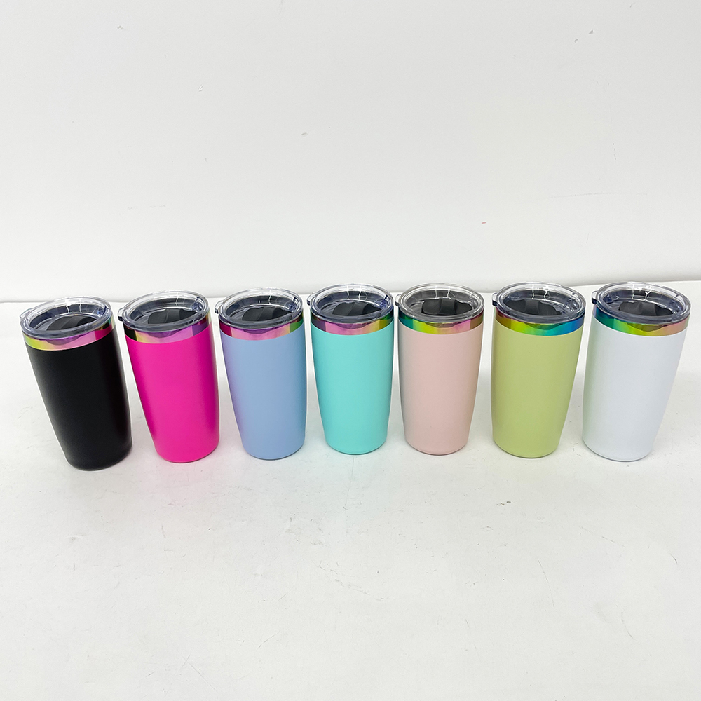 20 Pack YIPAI China Warehouse Mini Size Rainbow Underneath 10oz Coffee Mugs with Magnetic Lids for Laser Engraving