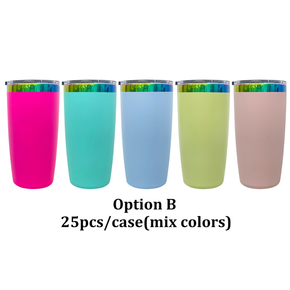 20 Pack YIPAI China Warehouse Mini Size Rainbow Underneath 10oz Coffee Mugs with Magnetic Lids for Laser Engraving