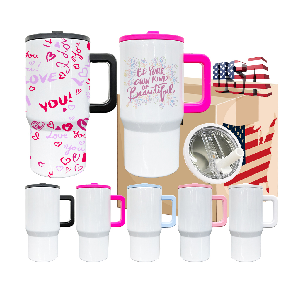 25 Pack YIPAI USA Warehouse White 20oz Kids Blank Sublimation Stainless Steel Tumblers with Leak Proof Straw Lids