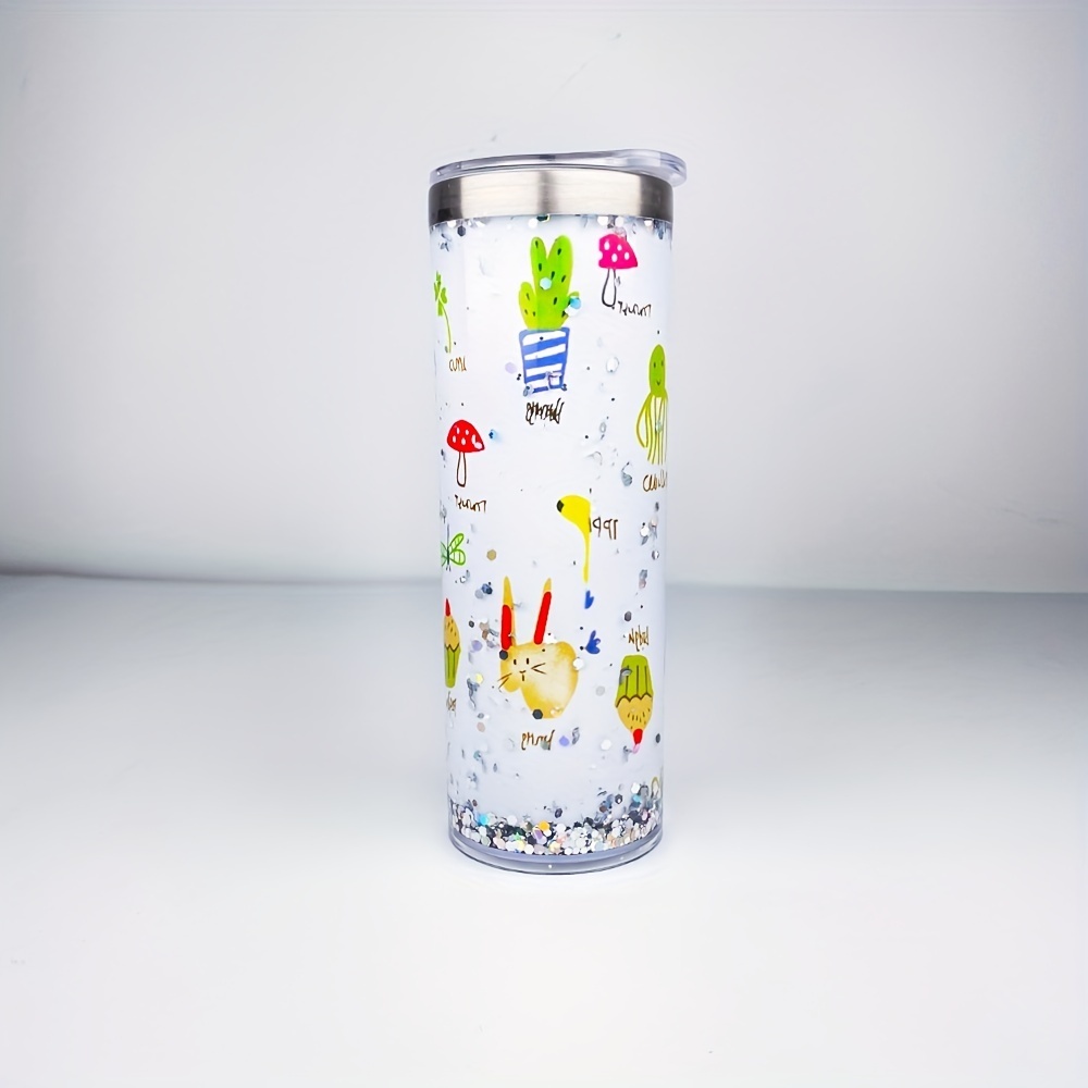 25 Pack YIPAI USA Warehouse 20oz Sublimation Blanks Pre Drilled Double Wall Metal Snow Globe Tumblers Plastic Outside White Stainless Steel Inside