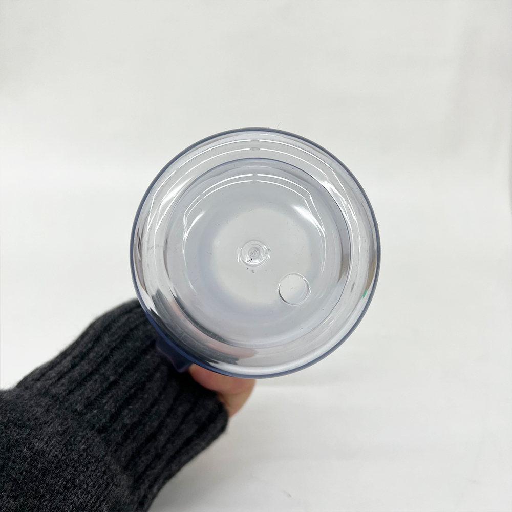 25 Pack YIPAI China Warehouse Glitter Pre Drilled Hole 16oz Inner 20oz Outer Double Wall Snow Globe Plastic Mug with Handle  for UV DTF Transfer Wrap