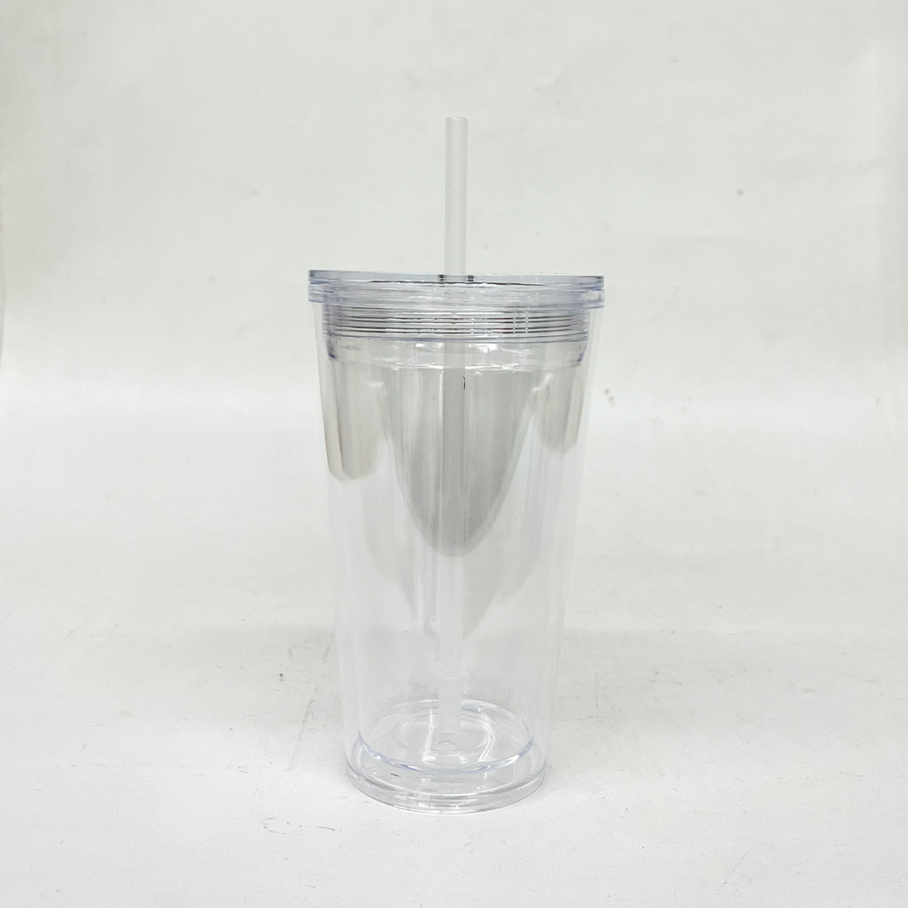 25 Pack YIPAI China Warehouse 16oz Clear Pre Drilled Snow Globe Double Wall Plastic Acrylic Tumbler Sold for UV DTF Wraps