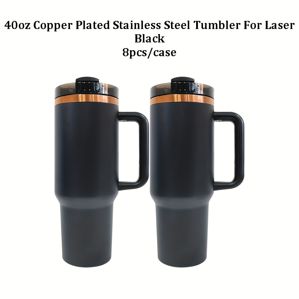4pcs/8pcs/12pcs YIPAI USA Warehouse Black 40oz Copper Plating Quencher Tumblers with Handle For Laser Engraving