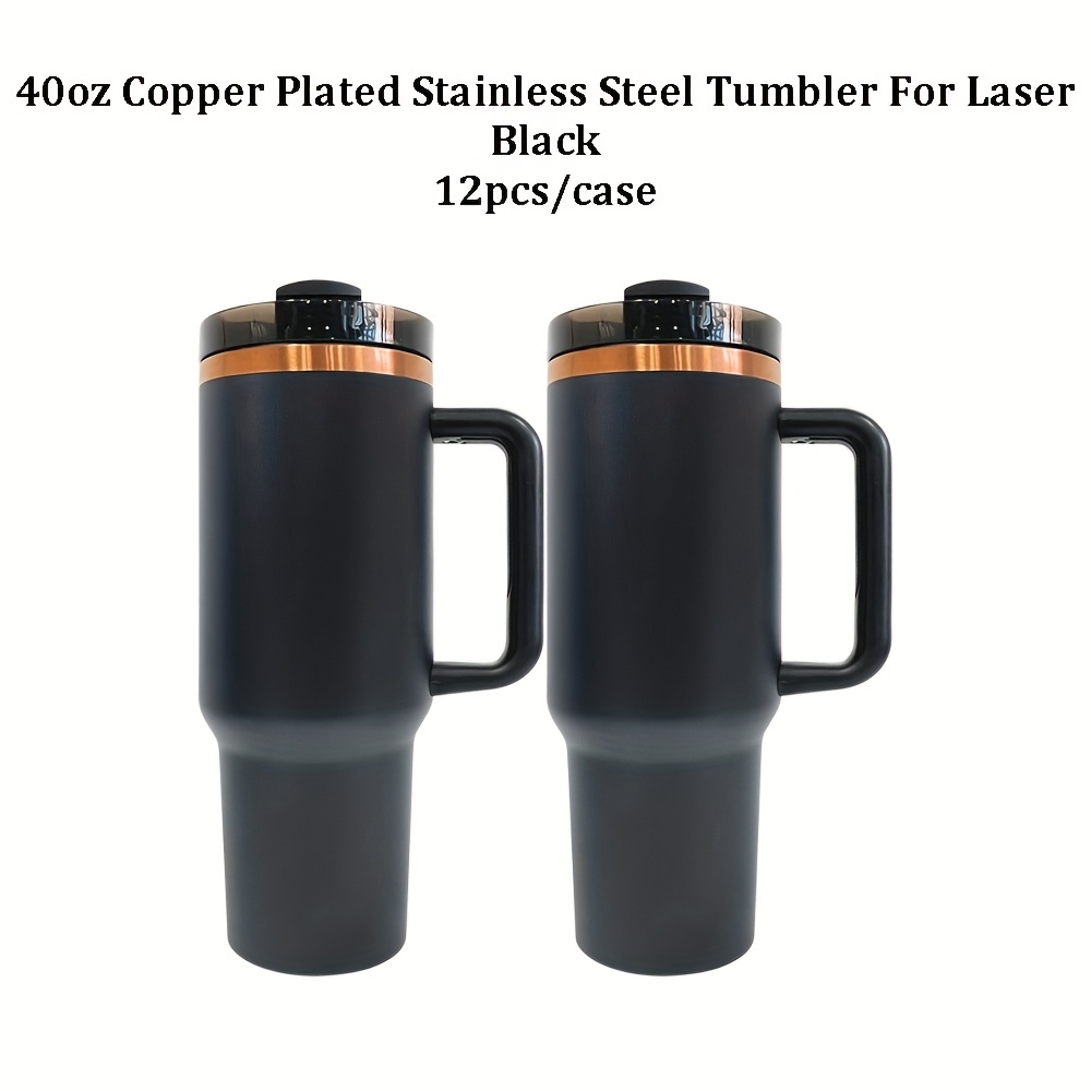 4pcs/8pcs/12pcs YIPAI USA Warehouse Black 40oz Copper Plating Quencher Tumblers with Handle For Laser Engraving