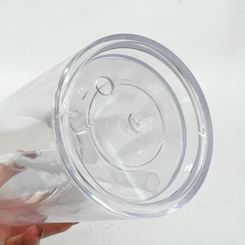 25 Pack YIPAI China Warehouse 16oz Clear Pre Drilled Snow Globe Double Wall Plastic Acrylic Tumbler for UV DTF Wraps