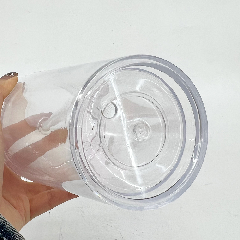 25 Pack YIPAI China Warehouse 16oz Clear Pre Drilled Snow Globe Double Wall Plastic Acrylic Tumbler for UV DTF Wraps