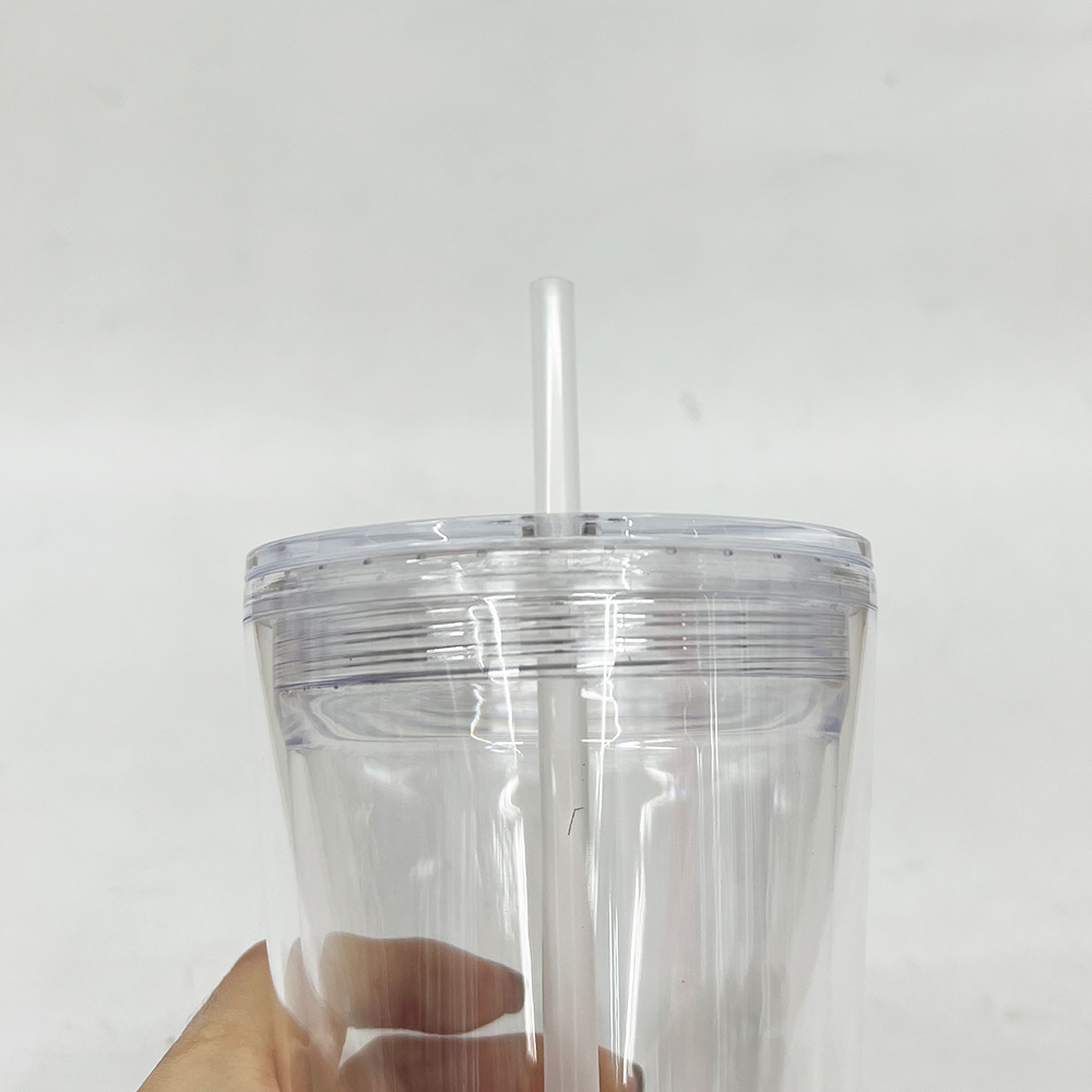 25 Pack YIPAI China Warehouse 16oz Clear Pre Drilled Snow Globe Double Wall Plastic Acrylic Tumbler Sold for UV DTF Wraps
