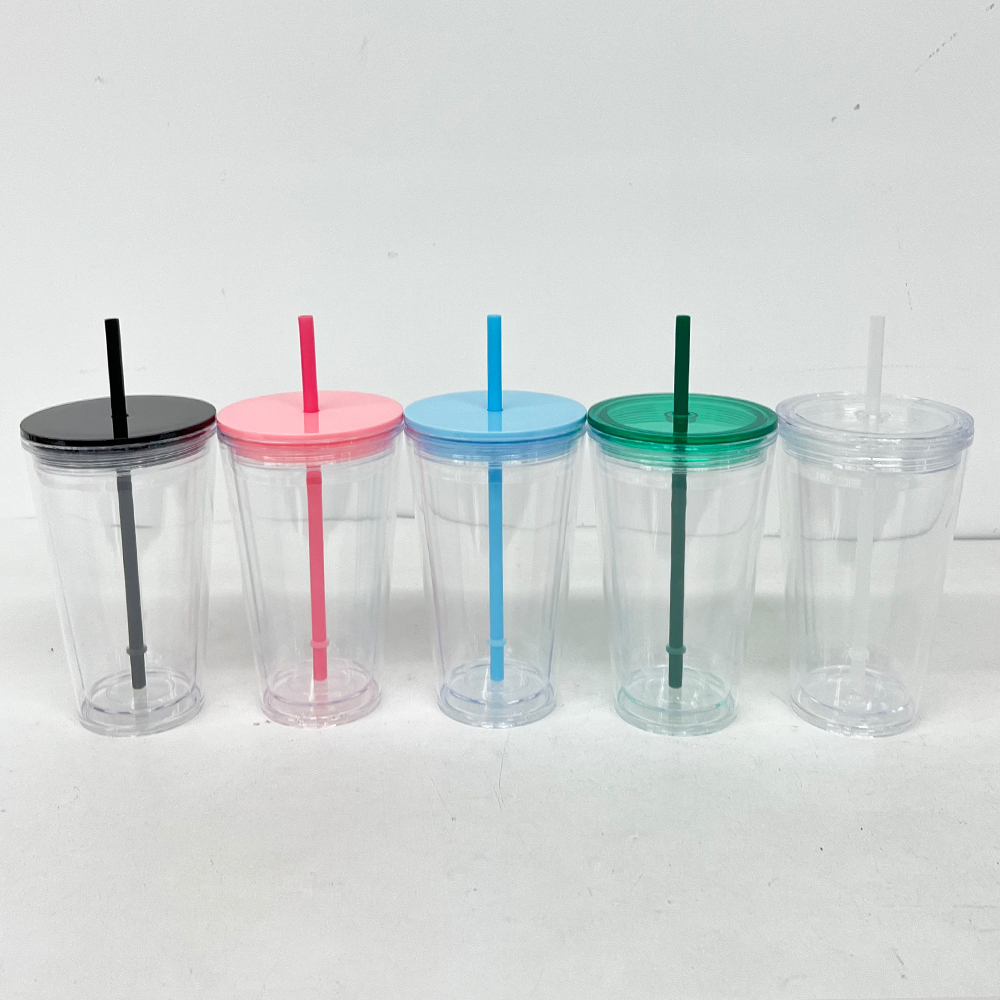 25 Pack YIPAI China Warehouse 16oz Clear Pre Drilled Snow Globe Double Wall Plastic Acrylic Tumbler Sold for UV DTF Wraps