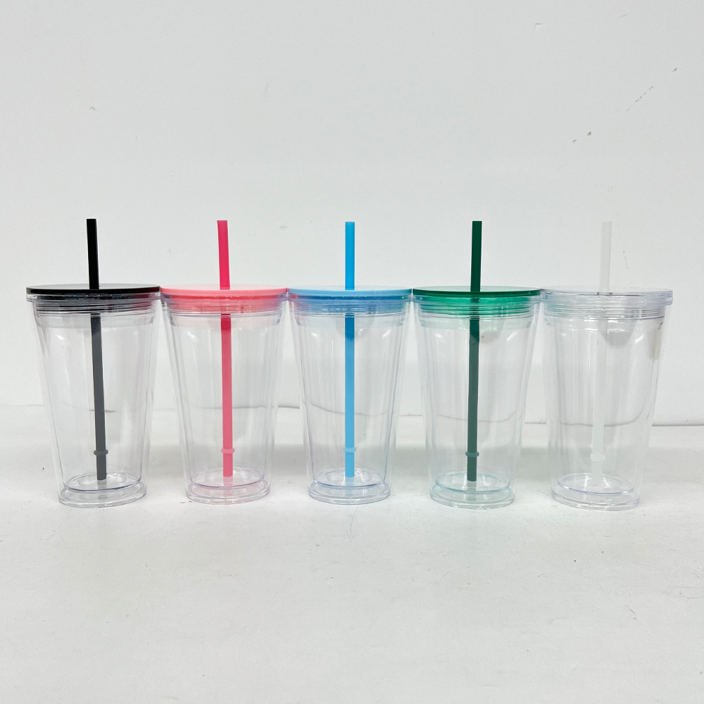 25 Pack YIPAI China Warehouse 16oz Clear Pre Drilled Snow Globe Double Wall Plastic Acrylic Tumbler Sold for UV DTF Wraps