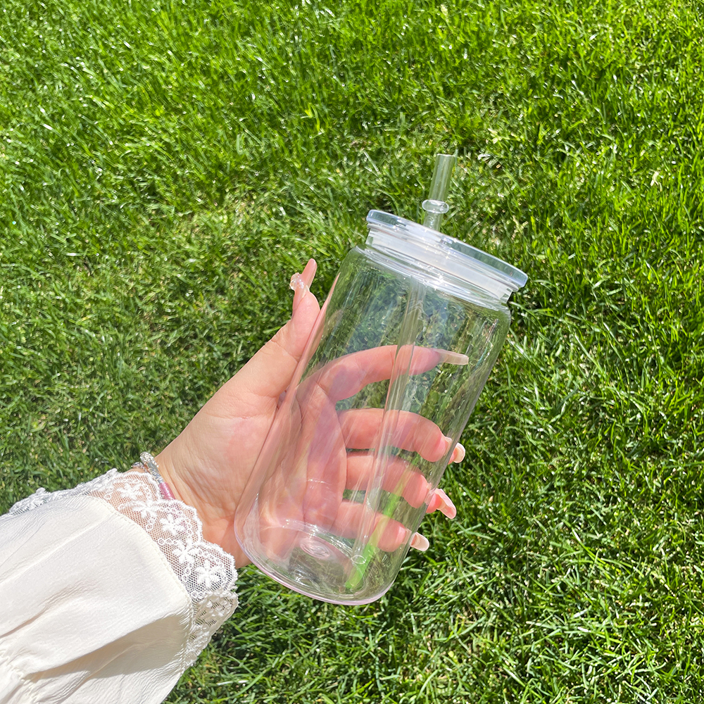 50 Pack YIPAI USA Warehouse 16oz Acylic Plastic Cup With Clear Plastic Lids for Uv Dtf Wraps Same Shape Size As Glass Can