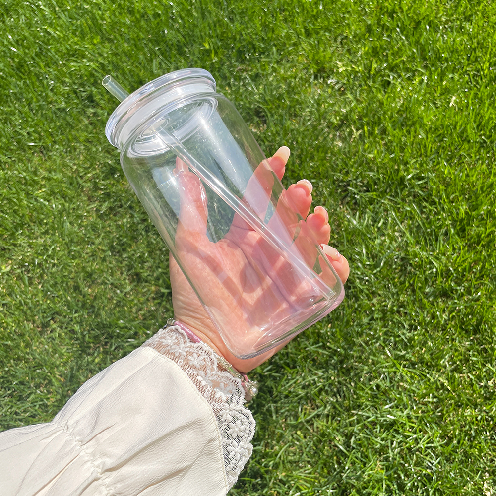 50 Pack YIPAI USA Warehouse 16oz Acylic Plastic Cup With Clear Plastic Lids for Uv Dtf Wraps Same Shape Size As Glass Can