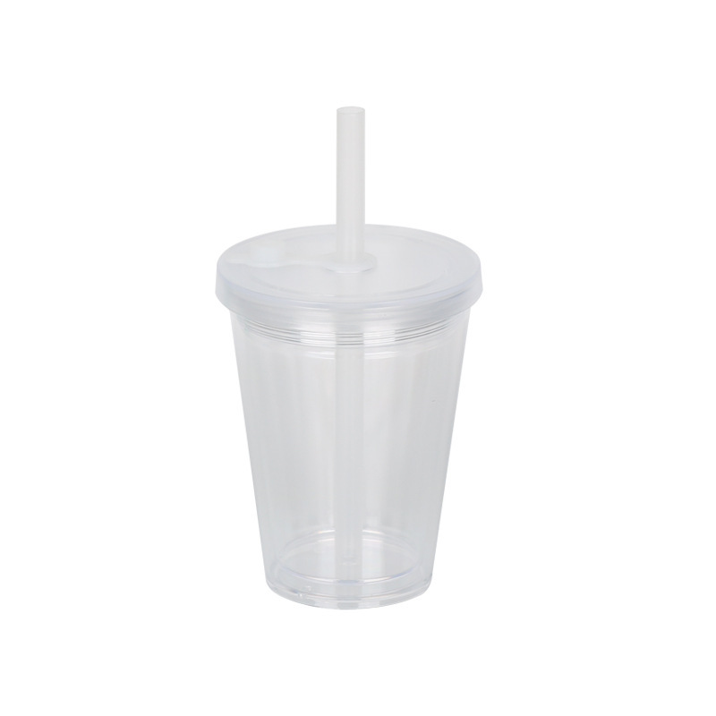 25 Pack YIPAI China Warehouse 16oz Clear Transparent Pre Drilled Snow Globe Double Wall Plastic Acrylic Tumbler Boba Cups for UV DTF Wraps