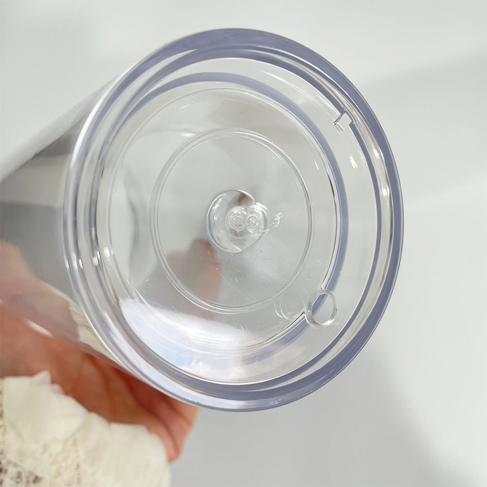 20 Pack YIPAI China Warehouse 24oz Clear Transparent Pre Drilled Snow Globe Double Wall Plastic Acrylic Tumbler Boba Cups Sold By Case