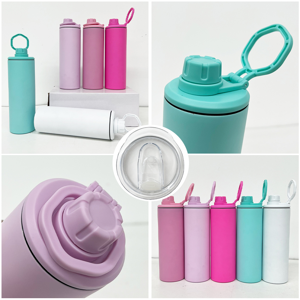 20 Pack Yipai China Warehouse Blank Macaron Sublimation 20oz Straight Sports Water Bottle with Two Lids