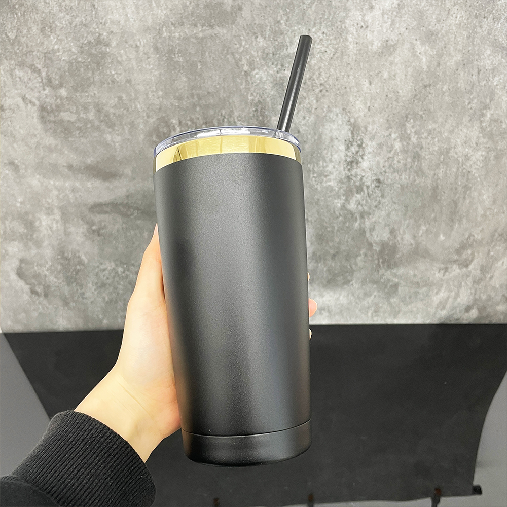 25 Pack YIPAI USA Warehouse Yeti Powder Coated 20oz Mirror Gold Plated Tumblers With Colorful Straws for Laser Engraving