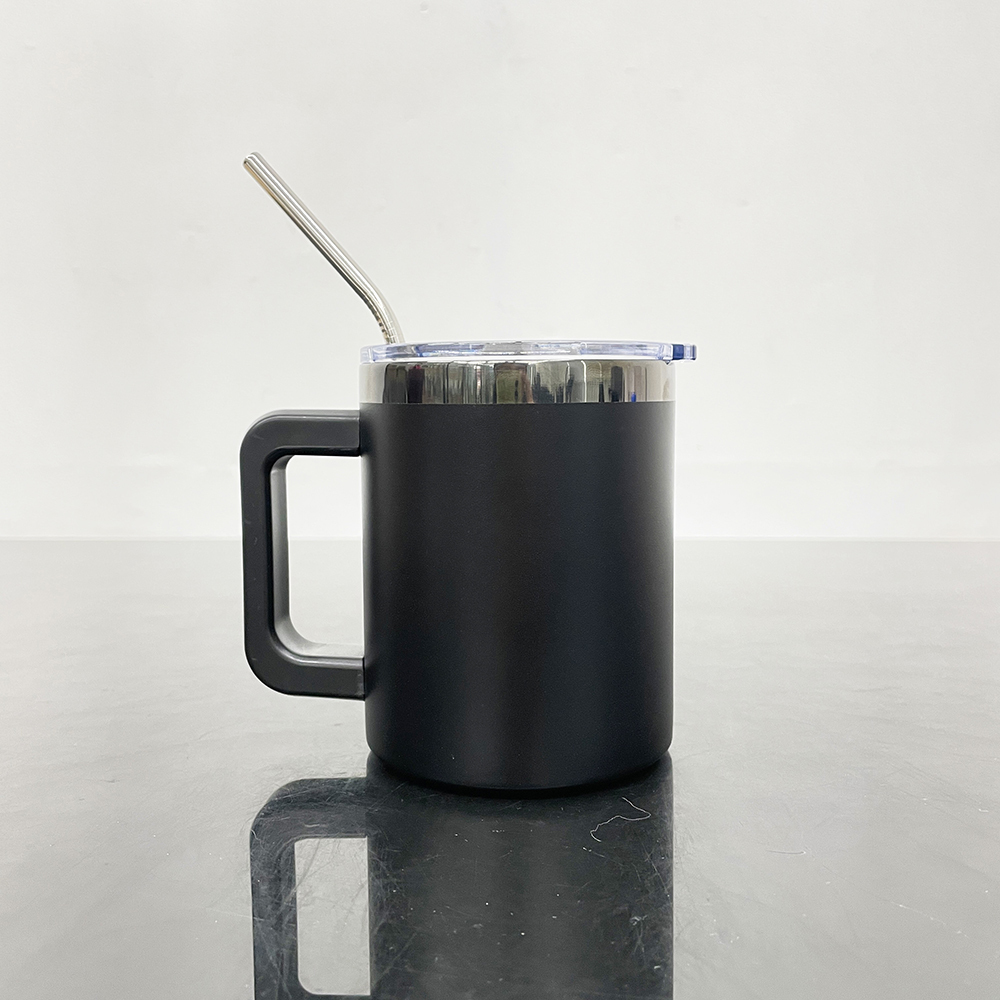 25 Pack YIPAI USA Warehouse 10oz Black Plated Lowball Metal Tumblers for Laser Engraving With Removable Plastic Handle Water Cups With Magnetic Lids and Stainless Steel Straw